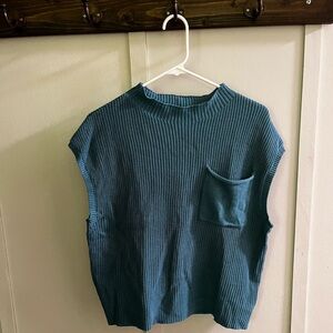 Blue Knit Sweater Set - 100% Cotton - Never Worn
